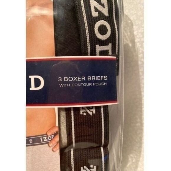 IZOD Mens 3 Boxer Briefs Small 2 Black, 1 Gray - Picture 2 of 4